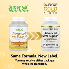 California Gold Nutrition Advanced Liver Support with Milk Thistle Extract, L-Glutathione, Alpha Lipoic Acid & Grape Seed Extract – 90 Veg Capsules