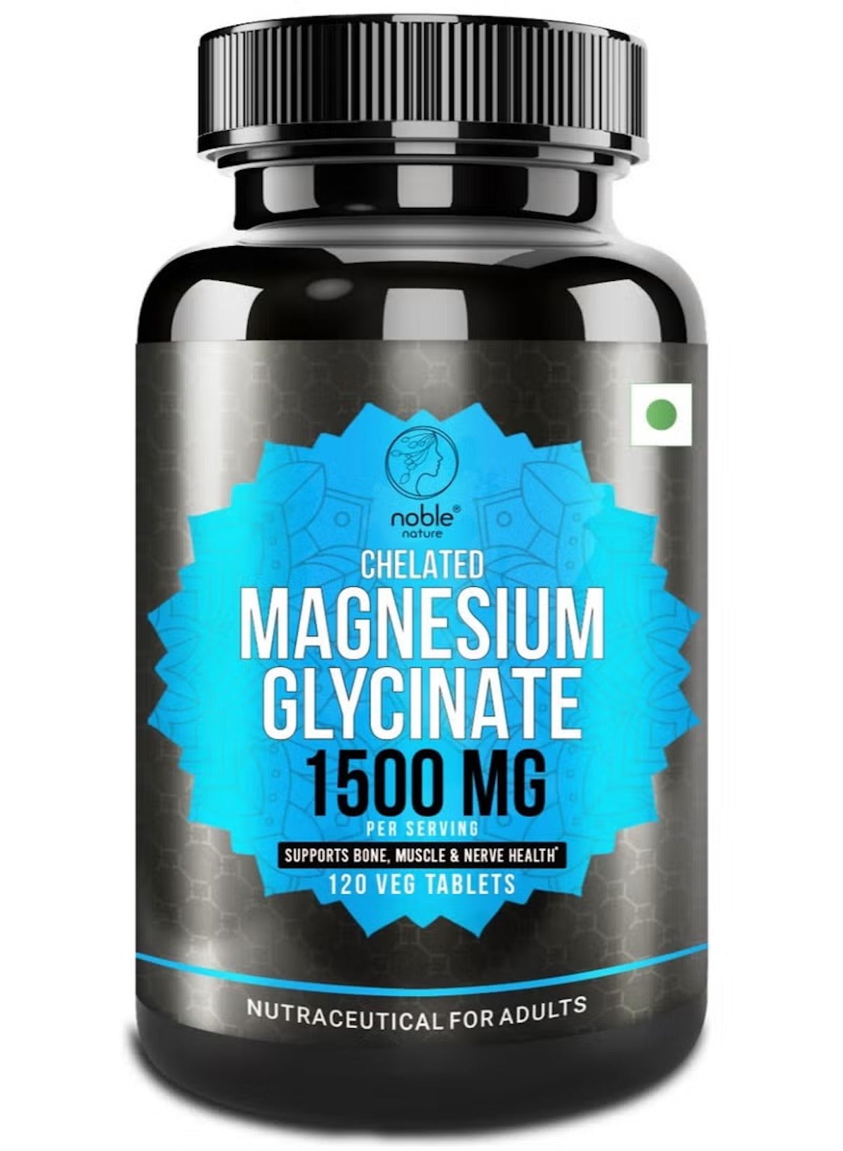 Chelated Magnesium Glycinate 1500MG per Serving – 120 Veg Tablets – Supports Bone, Muscle & Nerve Health