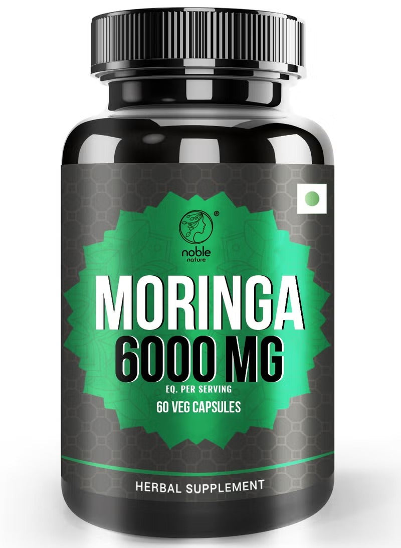 Moringa 6000 MG – 60 Veg Capsules | Natural Energy, Immunity & Detox Support