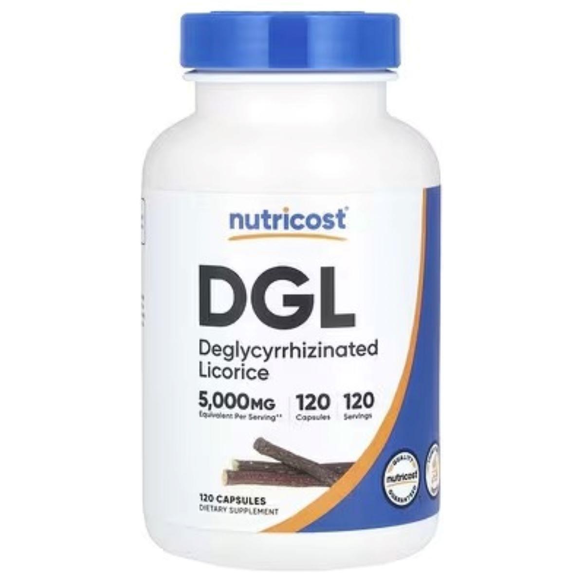 Nutricost DGL (عرق السوس منزوع الجليسيريزين) 5,000 ملجم، 120 كبسولة – مكمل لدعم الجهاز الهضمي والمعدة