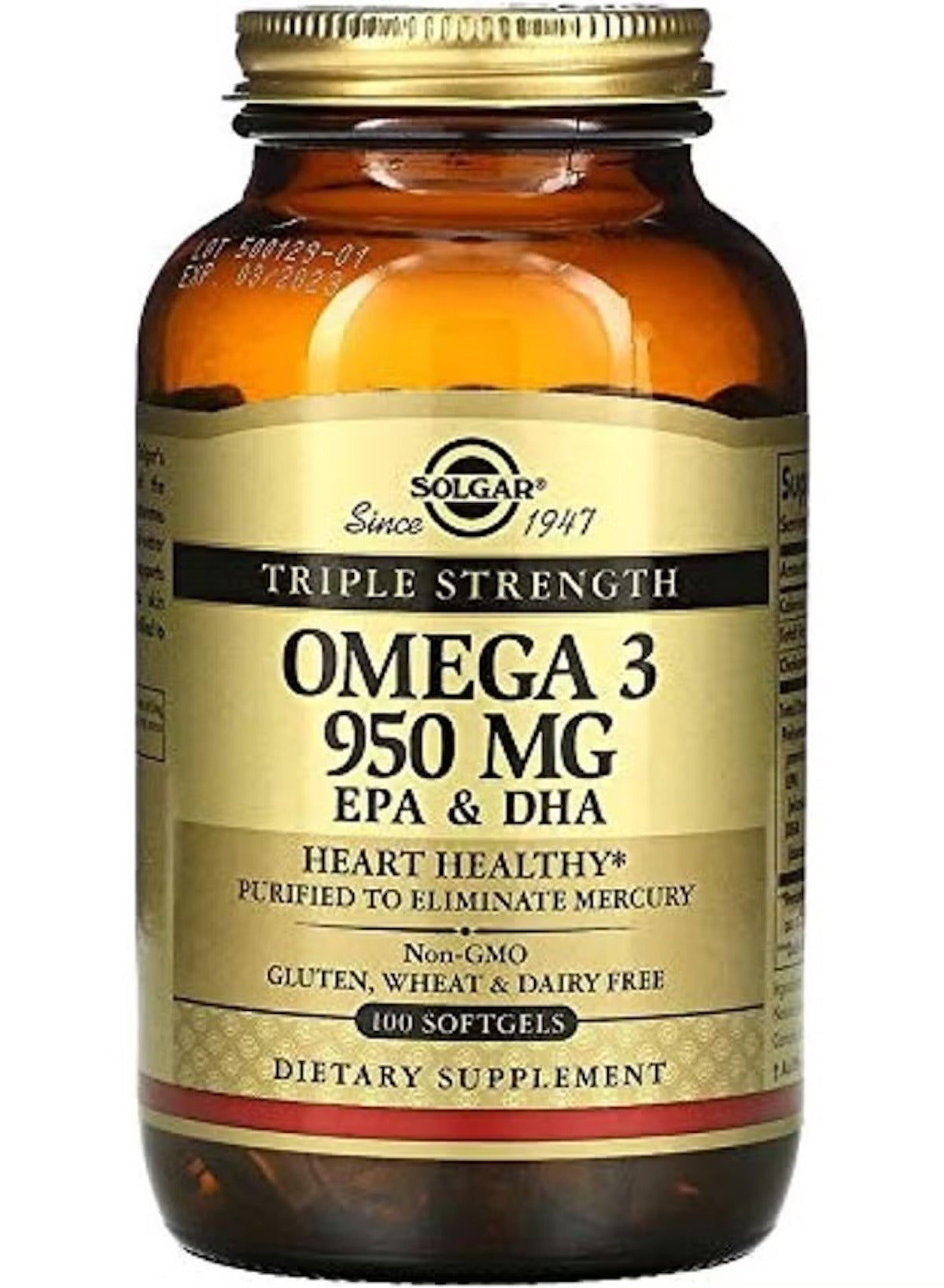 Triple Strength Omega 3 Dietary Supplement 950mg | 100 Softgels