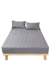 Waterproof Fitted Bedding Topper Set – Dark Grey | Mattress & Pillow Protector with 2 Pillowcases (Multiple Sizes) - Mumzar