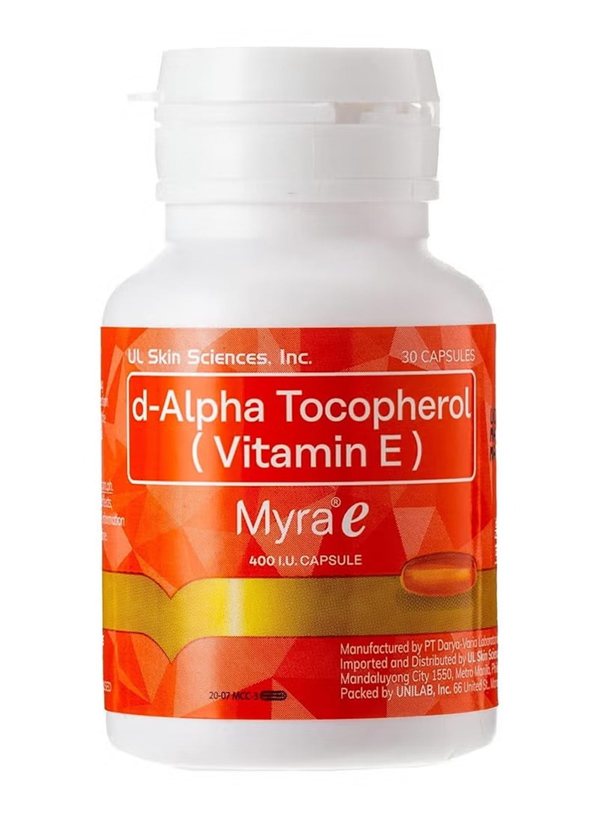 D-Alpha Tocopherol Vitamin E 30 Capsules – Antioxidant Support for Skin, Immunity & Heart Health
