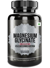 Magnesium Glycinate High Absorption 550mg – 120 Veg Capsules