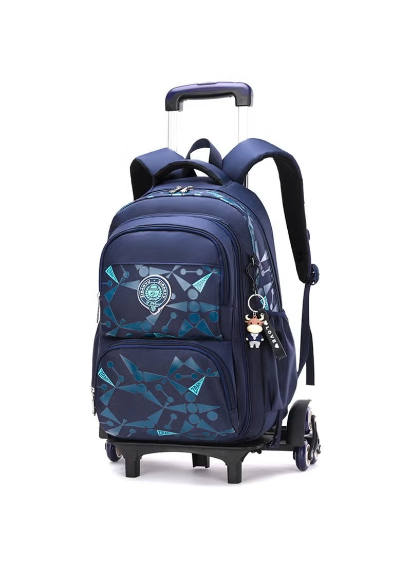 Rolling School Backpack for Kids – Blue Convertible Trolley & Backpack