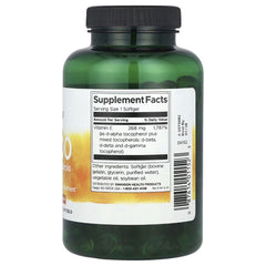 Swanson Vitamins Vitamin E-400, Mixed Tocopherols, 400 IU (268 mg), 250 Softgels