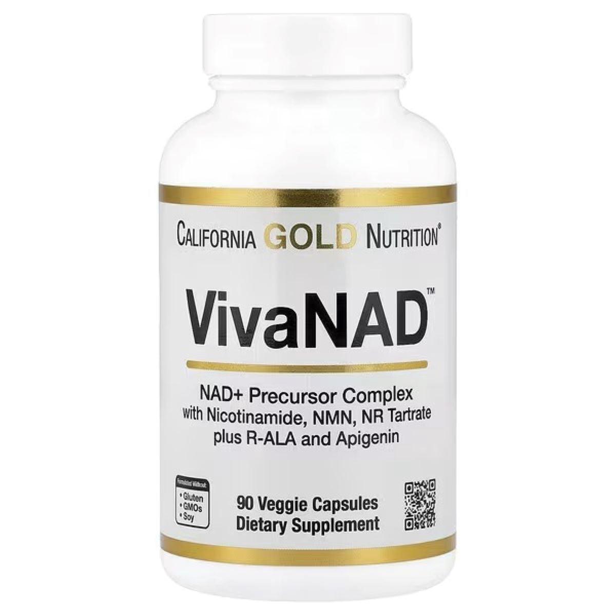 California Gold Nutrition VivaNAD™ NAD+ Support Supplement – 90 Veggie Capsules