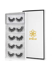 DYSILK 6D Mink Wispy Eyelashes – False Eyelashes 5 Pairs – Fluffy Natural Look Like Extensions – Reusable Strip Lashes | 007-18mm