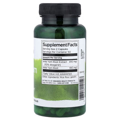 Swanson Wild Yam Root supplement facts label on bottle, 100 capsules