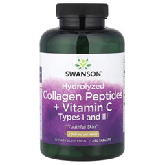 Swanson Vitamins Hydrolysed Collagen Peptides + Vitamin C, 250 Tablets