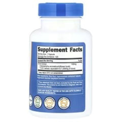 Nutricost clove supplement bottle back with Supplement Facts panel