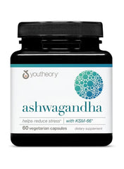 Youtheory Ashwagandha with KSM-66 – 60 Vegetarian Capsules, Stress Relief & Cortisol Support