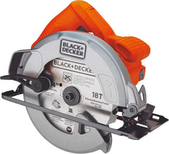 Black+Decker 18T circular saw with orange handle and front blade guard