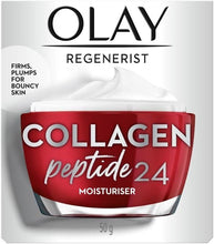 Olay Regenerist collagen peptide 24 moisturiser jar, red cream container, 50 g