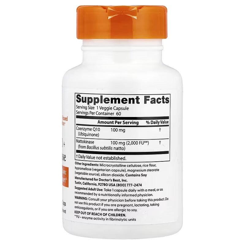 Dietary supplement bottle, back label with Supplement Facts and serving size for veggie capsules