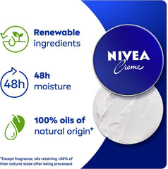 NIVEA Creme Tin Moisturizing Cream, Provides Intensive Protective Care for Soft and Supple Skin, Ideal for Daily Use as a Face, Hand, or Body, 150ml