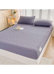 Waterproof Fitted Bedding Topper Set – Dark Grey | Mattress & Pillow Protector with 2 Pillowcases (Multiple Sizes)