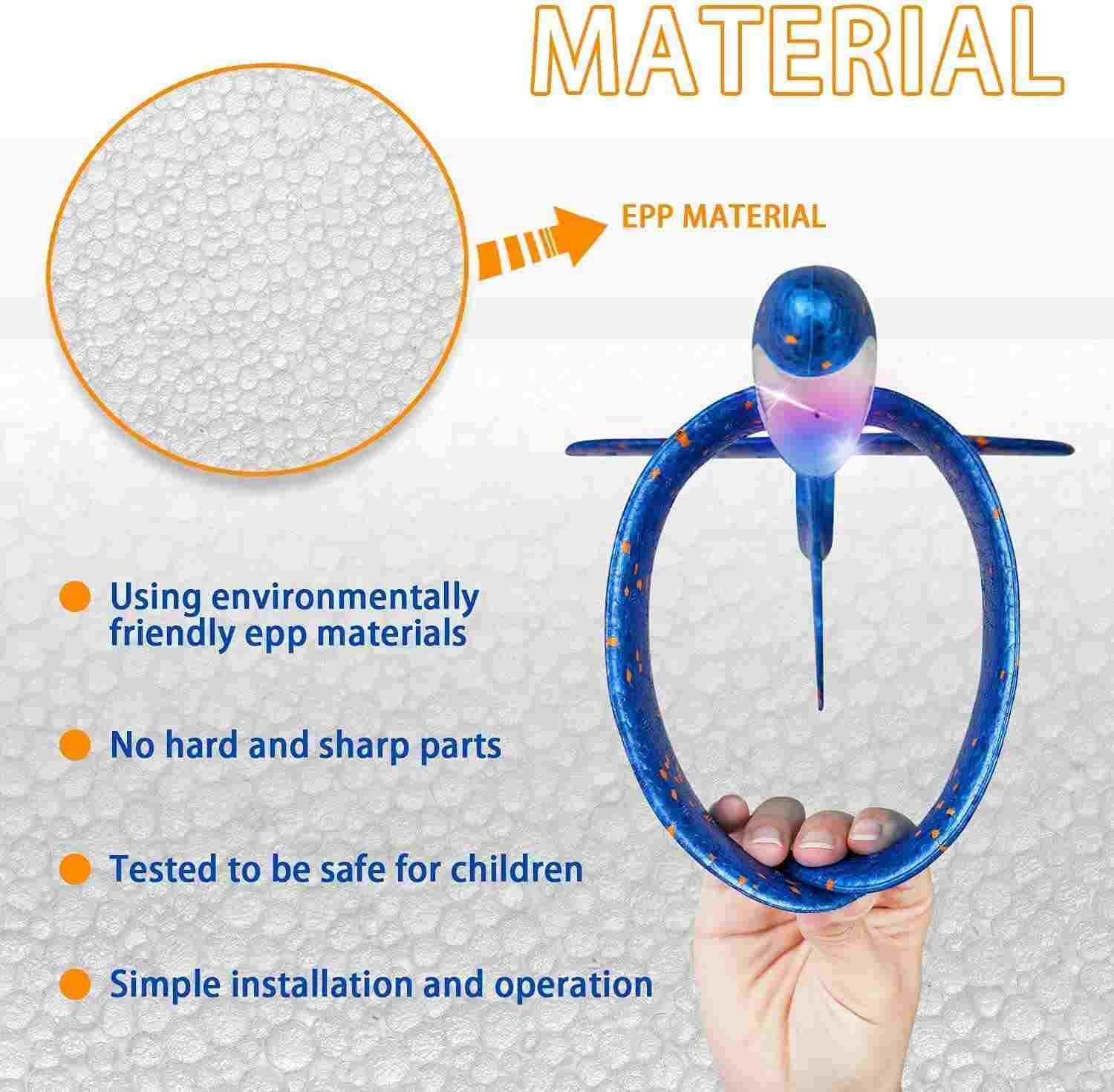Huitich 2 pack light up airplane kids sport made from safe environmentally friendly EPP material