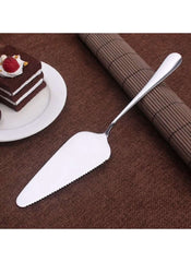 Huitich 2 piece cake serving utensils stainless steel serrated cake server on brown cloth