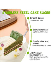 Huitich 2 piece cake serving utensils stainless steel with smooth edges and dishwasher safe design