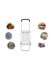 Huitich 2 wheel aluminum shopping cart laundry basket with black handle for easy carrying