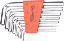 8-piece steel hex key set with orange holder; 1.5–6 mm hex wrenches