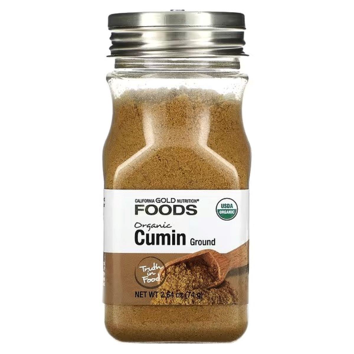 California Gold Nutrition Organic Cumin, 2.64 oz (74 g) – Certified Organic Ground Cumin Spice