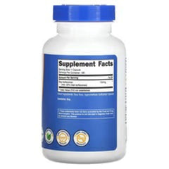 Soy isoflavones supplement bottle with blue cap and back label Supplement Facts
