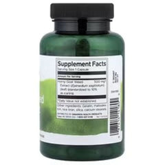 Swanson Vitamins Horny Goat Weed Extract 500 mg – 120 Capsules | Herbal Supplement for Men’s Wellness & Vitality Support