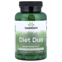 Swanson Diet Duo supplement bottle, green label, black cap, 120 capsules