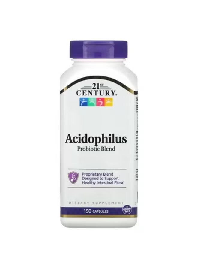 21st Century Acidophilus Probiotic Blend Capsules in a white bottle for digestive health support