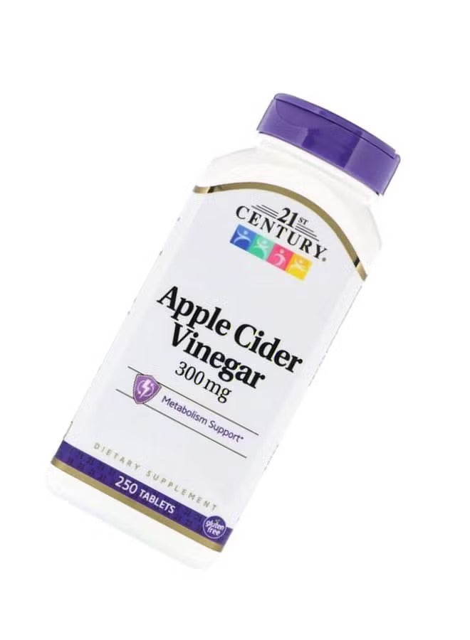 21st Century Apple Cider Vinegar Tablets 300mg for metabolism support, 250-count, available in UAE