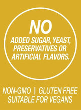 No added sugar, yeast, preservatives or artificial flavors badge on supplement label