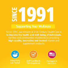 21st Century supporting your wellness brand graphic with badges