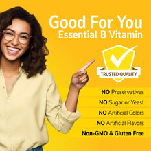 Biotin dietary supplement promotional graphic with woman and quality badge