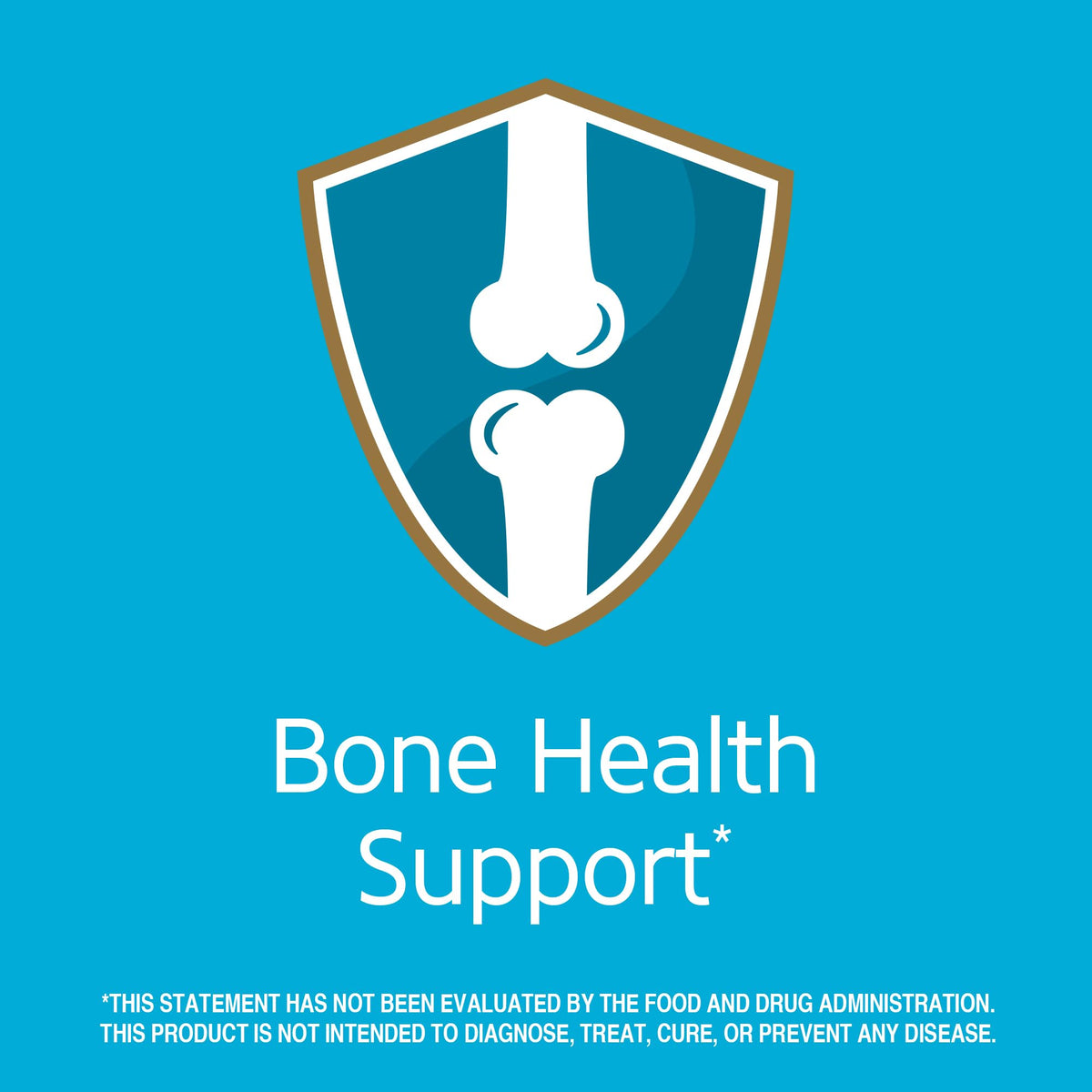 21st Century bone health label with shield and knee joint icon promoting bone support calcium magnesium zinc vitamin d tablets