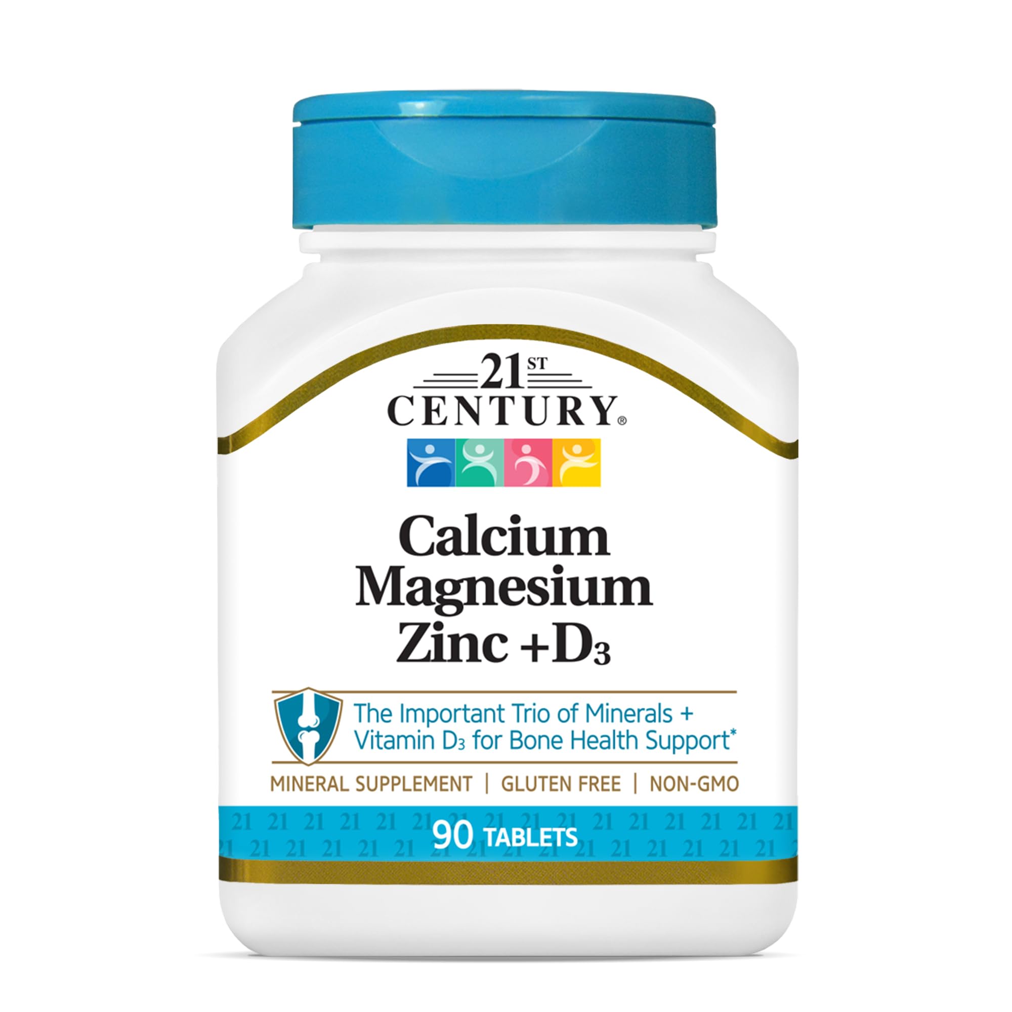 21st Century bottle of Calcium Magnesium Zinc D3 90 tablets calcium magnesium zinc vitamin d tablets for bone health