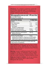 Supplement Facts table on cranberry probiotic tablet packaging for per-serving nutrients