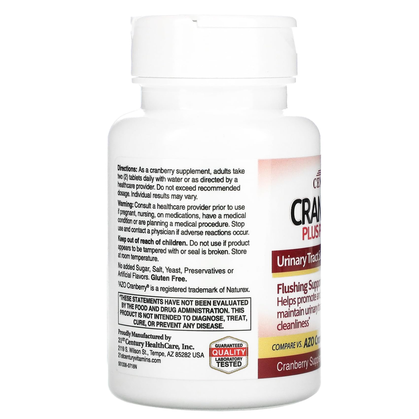 21st Century white bottle of Cranberry urinary tract supplement cranberry probiotics tablets UAE