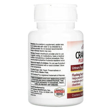 Cranberry plus probiotic supplement bottle with back label text