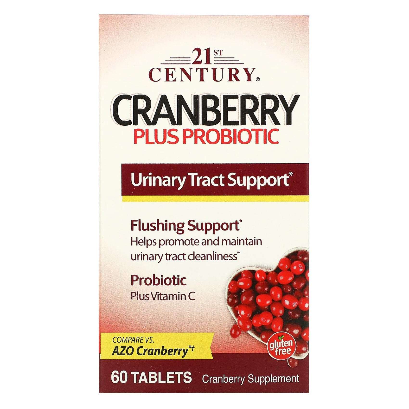 21st Century Cranberry Plus Probiotic urinary tract support 60 tablets box with vitamin C cranberry probiotics tablets UAE