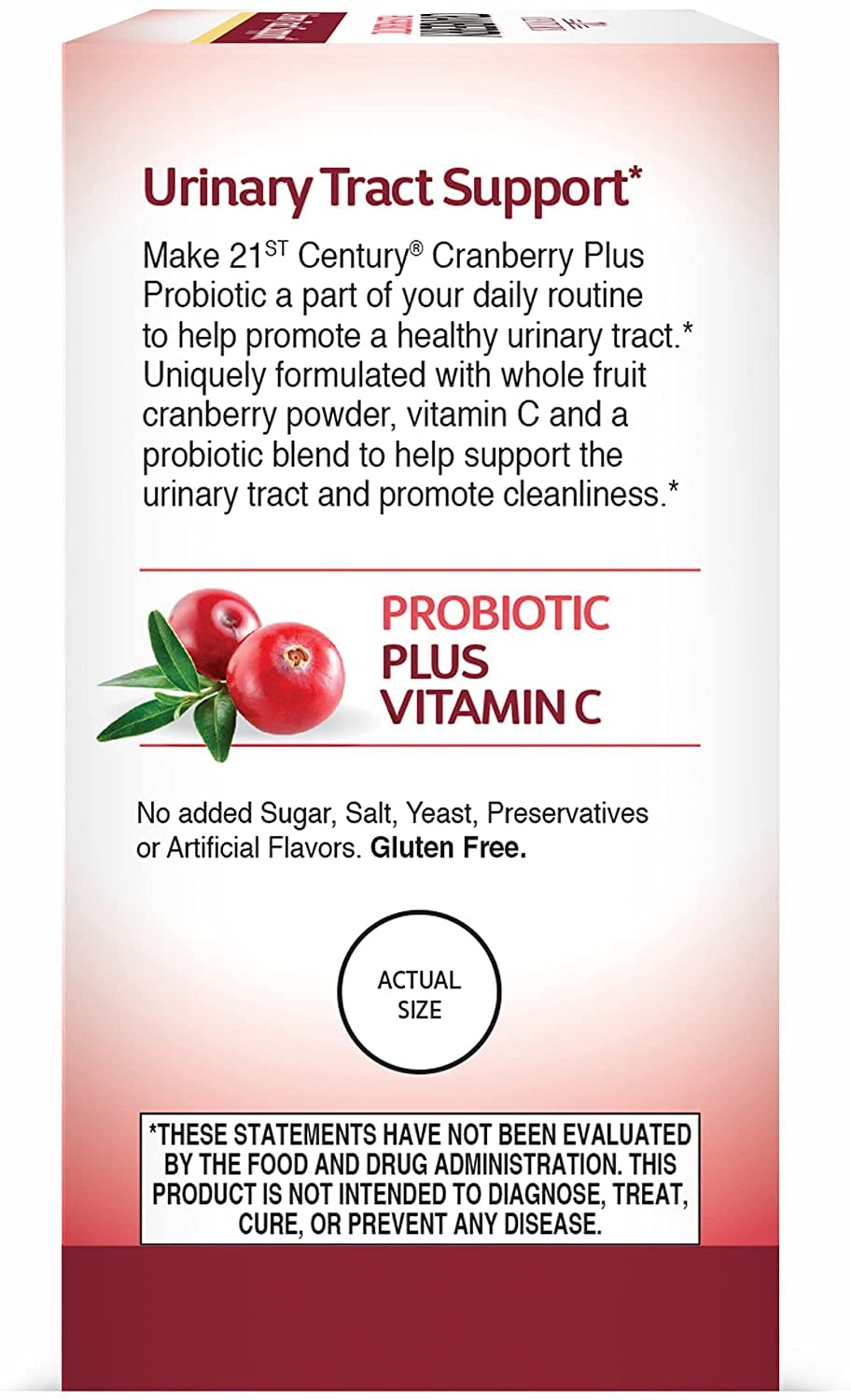 21st Century Urinary Tract Support Probiotic Plus Vitamin C box with cranberries and label cranberry probiotics tablets UAE