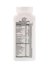 Mega Multi for Men multivitamin supplement bottle, Supplement Facts label