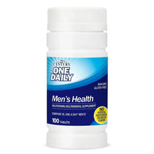 Men's Health daily supplement bottle, 100 tablets, blue label