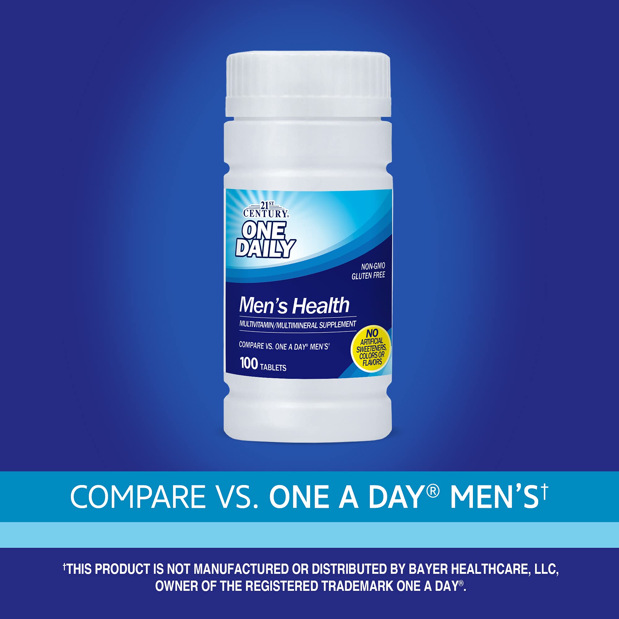 21st Century men's daily multivitamin tablets in a bottle for optimal men's health and wellness