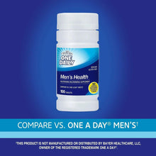 Men's Health bottle with 100 tablets and compare vs banner