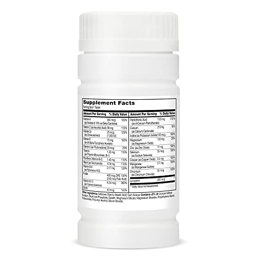 21st Century men's daily multivitamin tablets bottle with supplement facts label for nutritional support