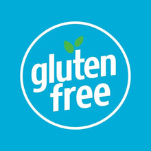 Gluten-free badge with white "gluten free" text