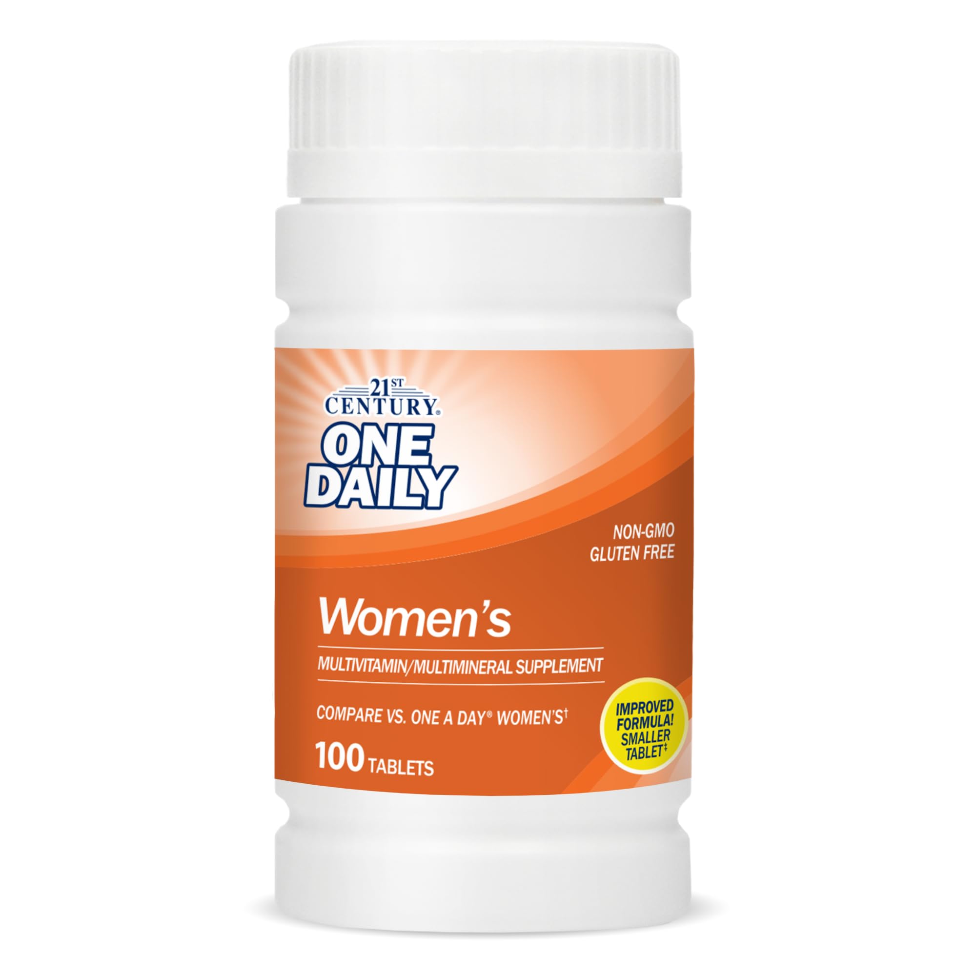 21st Century Women's Daily Multivitamin UAE in a bottle containing 100 tablets, gluten free and non-GMO