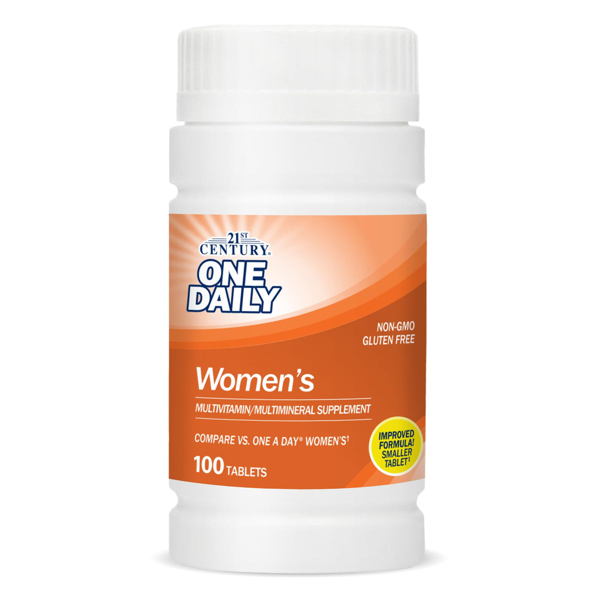 21st Century Women's Daily Multivitamin UAE in a bottle containing 100 tablets, gluten free and non-GMO
